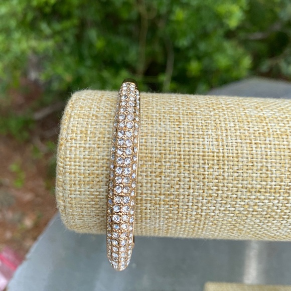 Gold & Crystals Hinged Bracelet - Picture 2 of 5